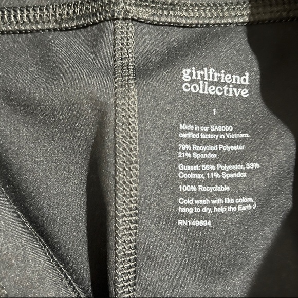 Girlfriend Collective Compressive Leggings Black Size XS Mid Rise Leggings - Picture 7 of 10